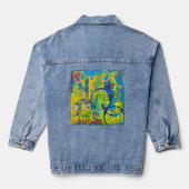 Abstrakt Art Dragonfly Denim Jacket Jeansjacke (Rückseite)