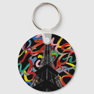 Abstrakt Art-Eiffel Tower Schlüsselanhänger