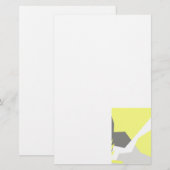 Abstrakt Art Energy Yellow Gray Briefpapier (Vorne/Hinten)