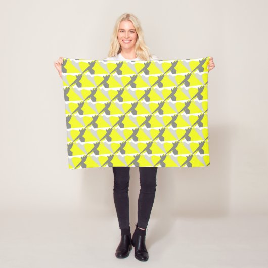 Abstrakt Art Energy Yellow Gray Fleecedecke (Beispiel)