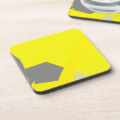 Abstrakt Art Energy Yellow Gray Getränkeuntersetzer (Linke Seite)