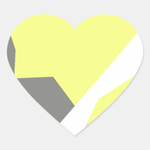 Abstrakt Art Energy Yellow Gray Herz-Aufkleber