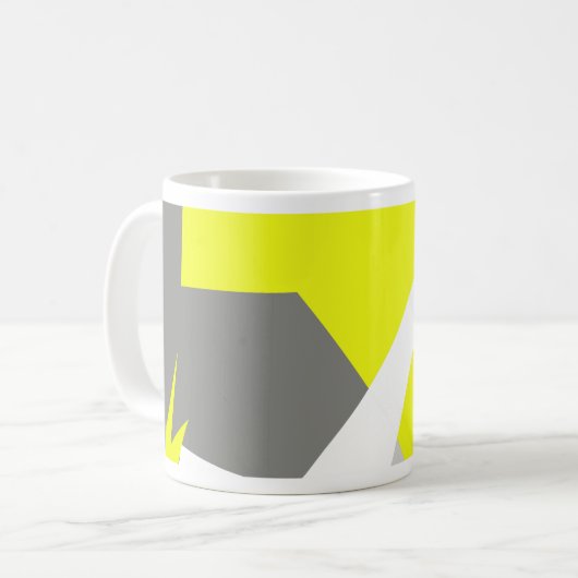 Abstrakt Art Energy Yellow Gray Kaffeetasse (Vorderseite Links)