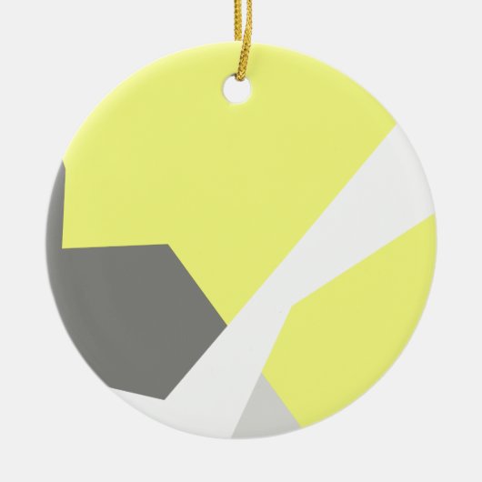 Abstrakt Art Energy Yellow Gray Keramik Ornament (Vorne)