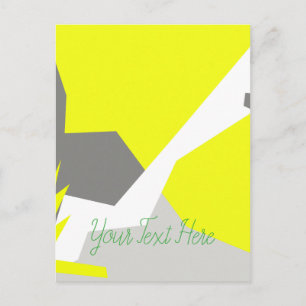 Abstrakt Art Energy Yellow Gray Postkarte