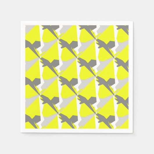 Abstrakt Art Energy Yellow Gray Serviette (Vorderseite)