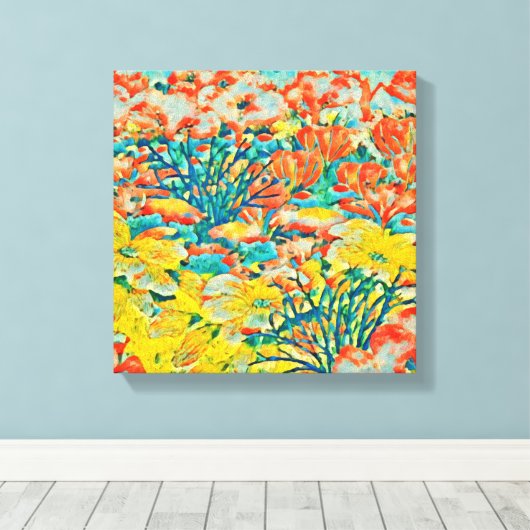 Abstrakt Art Exotic Summer Garden Leinwanddruck (Insitu (Holzboden))