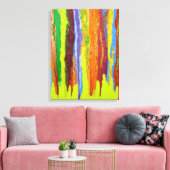 Abstrakt Art farbige Farbstreifen tropfend Leinwanddruck (Insitu (Wohnzimmer))