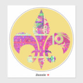 Abstrakt Art Fleur De Li Round Sticker (Blatt)