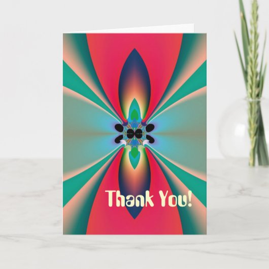 Abstrakt Art Funky Blume Dankeskarte (Vorderseite)