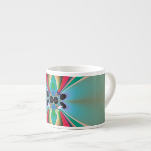 Abstrakt Art Funky Blume Espressotasse (Vorderseite Rechts)