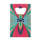 Abstrakt Art Funky Blume Kreditkartenflaschenöffner (Rückseite)