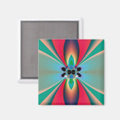 Abstrakt Art Funky Blume Magnet (Vorderseite/Rückseite)