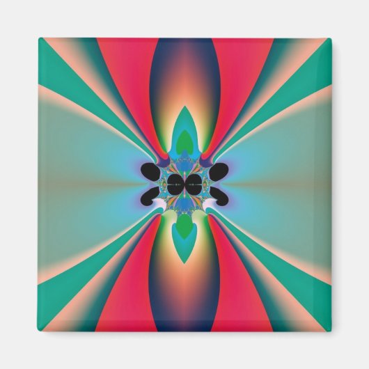 Abstrakt Art Funky Blume Magnet (Vorne)