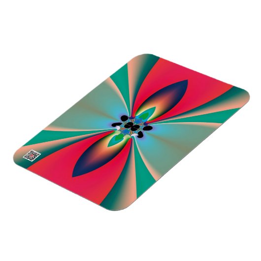 Abstrakt Art Funky Blume Magnet (Linke Seite)