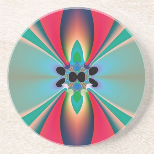 Abstrakt Art Funky Blume Untersetzer (Vorne)