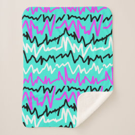 Abstrakt Art Funky Colorful ZigZags Throw Blanket Sherpadecke