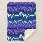 Abstrakt Art Funky Colorful ZigZags Throw Blanket Sherpadecke (Vorderseite)