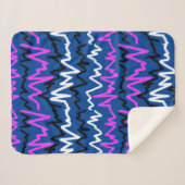 Abstrakt Art Funky Colorful ZigZags Throw Blanket Sherpadecke (Vorderseite (Horizontal))