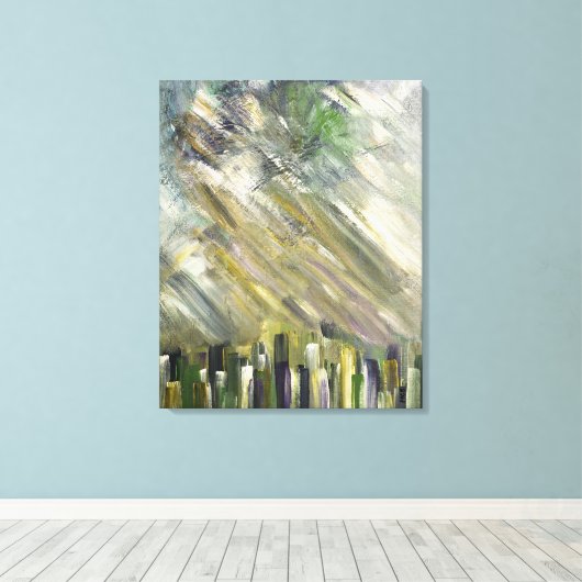 Abstrakt Art Gray Green Moderne Wohngestaltung Ges Leinwanddruck (Insitu (Holzboden))