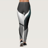 Abstrakt Art Gray Schwarz-weiß Leggings (Rückseite)