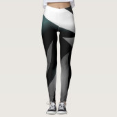 Abstrakt Art Gray Schwarz-weiß Leggings (Vorderseite)