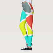 Abstrakt Art Gray Yellow Coral Minimalismus Leggings (Links)