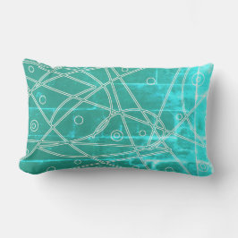 Abstrakt Art Green Blue Line Circles Minimalismus Lendenkissen