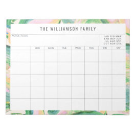 Abstrakt Art Green Family Planer Kalender Notizblock