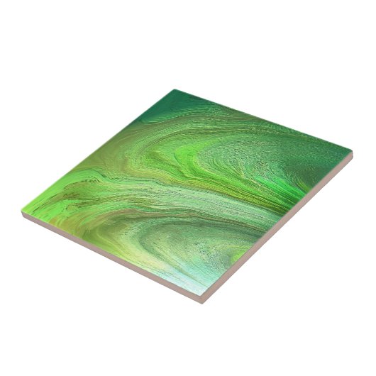 Abstrakt Art Green Metallic Paint Fliese (Seite)
