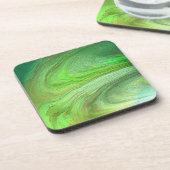 Abstrakt Art Green Metallic Paint Untersetzer (Linke Seite)