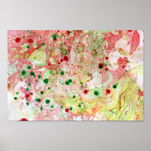 Abstrakt Art Green Pink Red Yellow Moderne Farben Poster (Vorne)