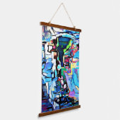 Abstrakt Art Hanging Tapestry Wandteppich Mit Holzrahmen (Gewinkelt)