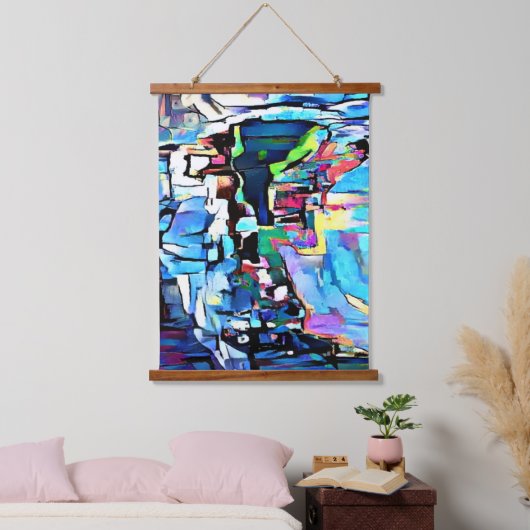 Abstrakt Art Hanging Tapestry Wandteppich Mit Holzrahmen (Schlafzimmer)