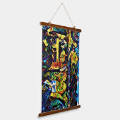 Abstrakt Art Hanging Tapestry Wandteppich Mit Holzrahmen (Gewinkelt)