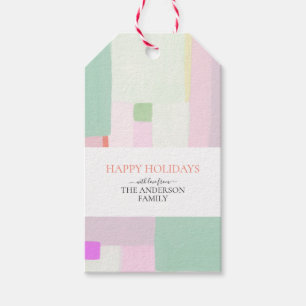 Abstrakt Art Happy Holidays Weihnachtsgeschenk Tag Geschenkanhänger