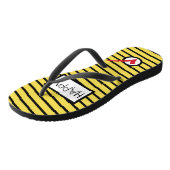Abstrakt Art Happy Karo Tick Bee Flip Flops Badesandalen (Schrägansicht)