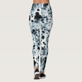 Abstrakt Art Inky Blue Polka Dot Storm Leggings (Rückseite)