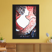 Abstrakt Art Interracial Pärchen in liebevoller Um Leinwanddruck (Insitu (Wohnzimmer))