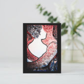 Abstrakt Art Interracial Pärchen in liebevoller Um Postkarte (Stehend Vorderseite)