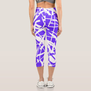 Abstrakt Art Lavender Blauer Weißer Minimalismus Capri Leggings
