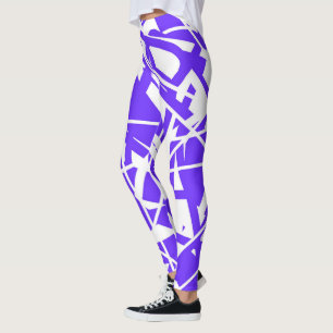 Abstrakt Art Lavender Blauer Weißer Minimalismus Leggings