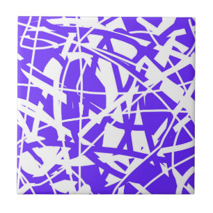 Abstrakt Art Lavender Blue Lila White Minimalismo Fliese