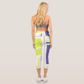 Abstrakt Art Lavender Capri Leggings (Rückseite)