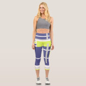 Abstrakt Art Lavender Capri Leggings (Vorderseite)