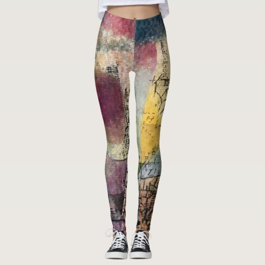 Abstrakt Art Leggings - Wearable Paul Klee Style (Vorderseite)