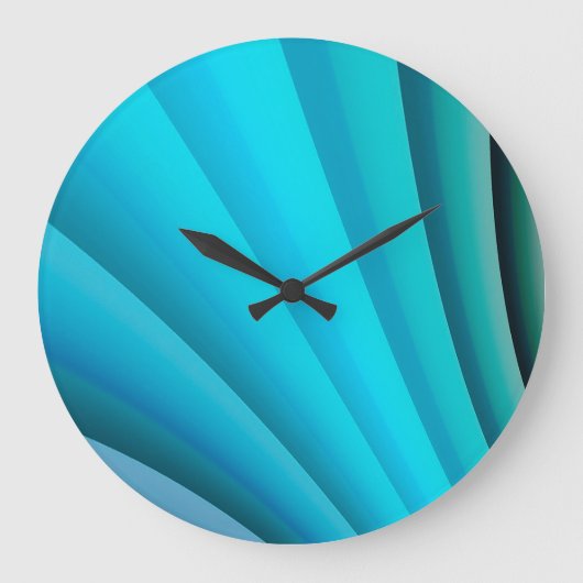 Abstrakt Art Light Blue Wave Große Wanduhr (Vorderseite)