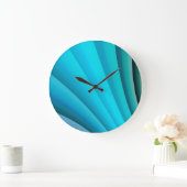 Abstrakt Art Light Blue Wave Große Wanduhr (Zuhause)