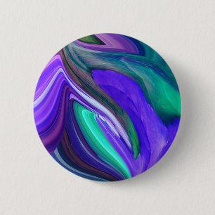 Abstrakt Art Lila N Aquamarin Leaf Button