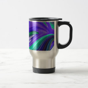 Abstrakt Art Lila N Aquamarin Leaf Reisebecher